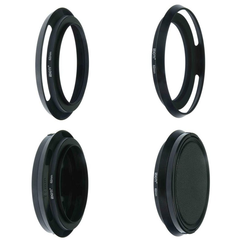 SIOTI 62mm Lens Hood, Oxidation Matte Anti Reflective Treatment, Aluminum Alloy, with 1 * 77mm Lens Cap, Compatible with Sony/Canon/Nikon/Fuji etc >24mm Camera Lens - Image 2